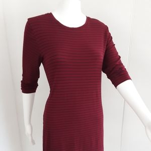 OLD NAVY BURGUNDY STRIP LONG SLEEVE TUNIC TEE SZ  SP